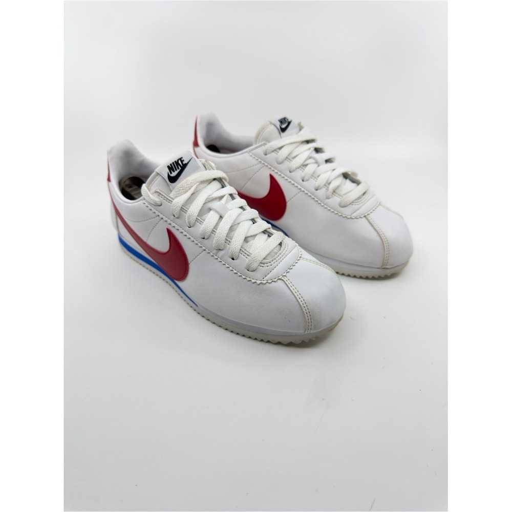 Nike Womens Size 9 White Red Blue Cortez Classic Leather Sneakers 807471-103